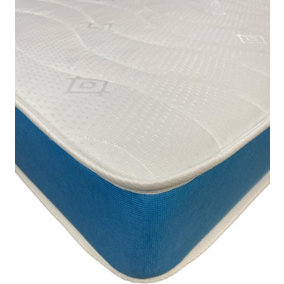 Wilson Beds Limited - 2ft6 SMALL Single Rainbow Kids Basic Teal Blue Quilted Conventional Foam Free Spring Mattress