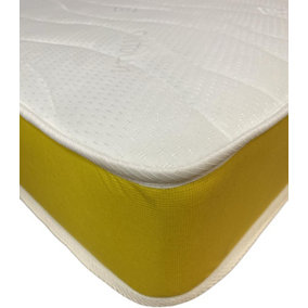 Wilson Beds Limited - 2ft6 SMALL Single Rainbow Kids Basic Yellow Quilted Conventional Foam Free Spring Mattress