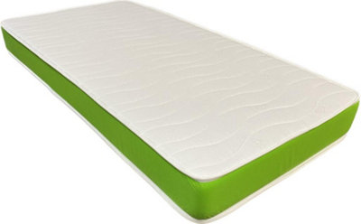 Wilson Beds Limited - 4ft SMALL Double Rainbow Kids Basic Green Quilted Conventional Foam Free Spring Mattress