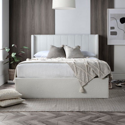 Cream upholstered ottoman bed discount