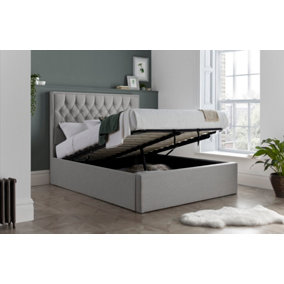 Wilson Grey Fabric Ottoman Bed King Size
