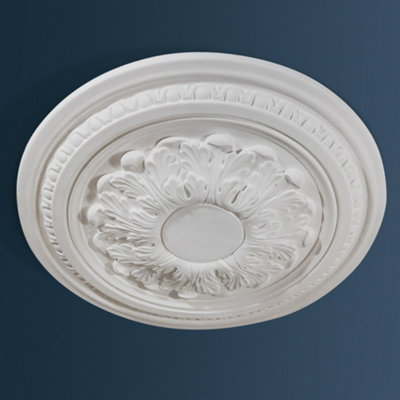 Wilton Plaster WCP-03 Egg & Dart Acanthus Plaster Ceiling Rose 400mm