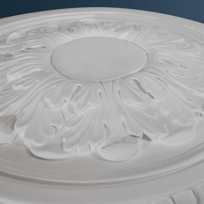 Wilton Plaster WCP-03 Egg & Dart Acanthus Plaster Ceiling Rose 400mm - 3