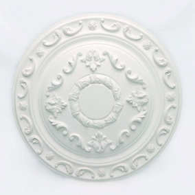 Wilton Plaster WCP-04 Small Leaf & Scroll Plaster Ceiling Rose 420mm