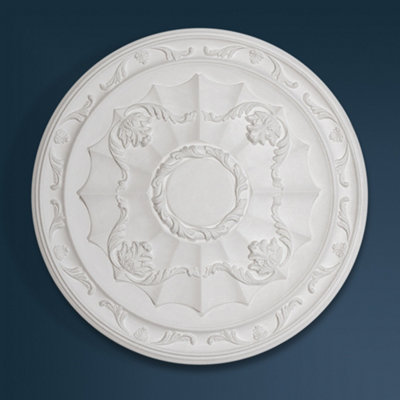 Wilton Plaster WCP-06 Large Leaf & Scroll Plaster Ceiling Rose 500mm