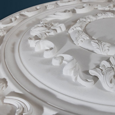Wilton Plaster WCP-06 Large Leaf & Scroll Plaster Ceiling Rose 500mm