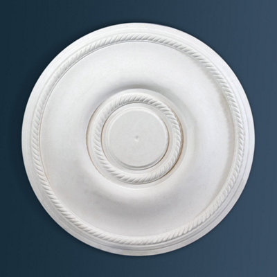Wilton Plaster - WCP69 - Plain Small Rope Plaster Ceiling Rose - White ...