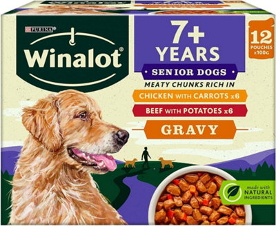 Winalot Senior Mixed in Gravy Wet Dog Food Pouches 12x100g (Pack of 4)