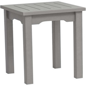 Winawood Faux Wood Garden Square Side Table in Stone Grey