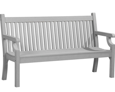 Winawood Sandwick 3 Seater Wood Effect Bench - Stone Grey