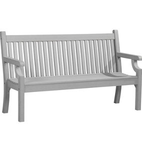 Winawood Sandwick 3 Seater Wood Effect Bench - Stone Grey