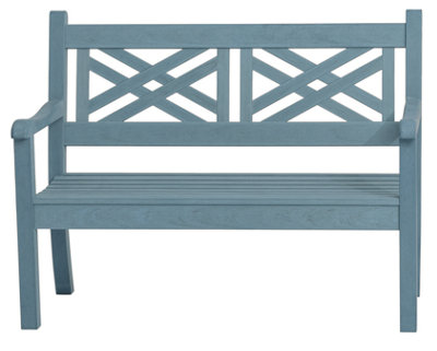 Winawood Speyside 2 Seater Wood Effect Bench - Powder Blue