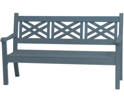 Winawood Speyside 3 Seater Wood Effect Bench - Powder Blue