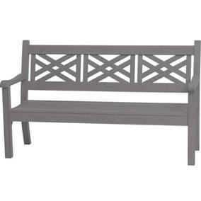Winawood Speyside 3 Seater Wood Effect Bench - Stone Grey