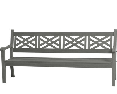 Winawood Speyside 4 Seater Wood Effect Bench - Stone Grey