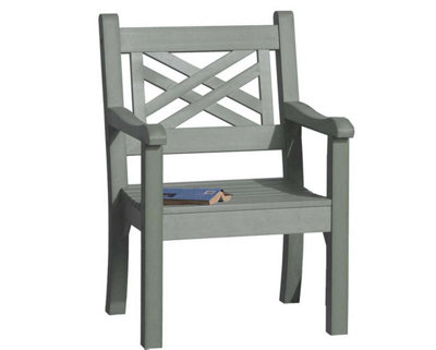 Winawood Speyside Wood Effect Armchair - Stone Grey