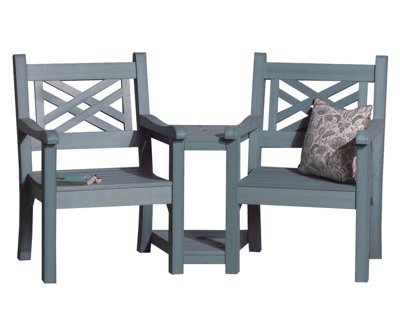 Winawood Speyside Wood Effect Love Seat - Powder Blue