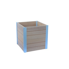 Winawood Wood Effect Large Cube Planter - New Teak