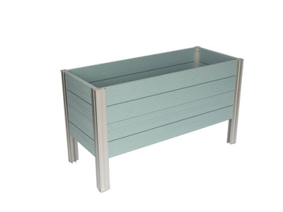 Winawood Wood Effect Rectangular Raised Planter - Powder Blue