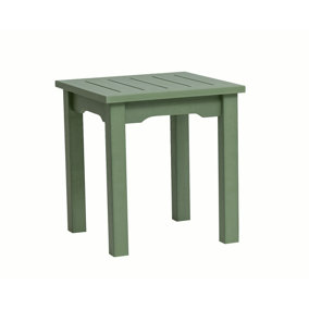 Winawood Wood Effect Side Table - L49.3cm x D49.3cm x H53cm - Duck Egg Green