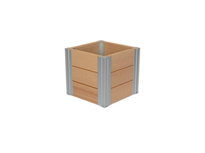 Winawood Wood Effect Small Cube Planter - New Teak