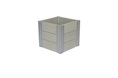 Winawood Wood Effect Small Cube Planter - Stone Grey