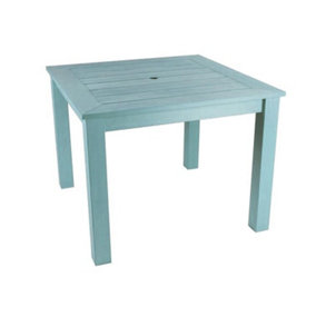 Winawood Wood Effect Square Dining Table - L98.3cm x D98.3cm x H76cm - Powder Blue