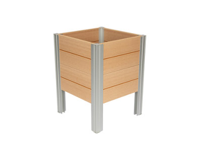 Winawood Wood Effect Square Raised Planter - New Teak