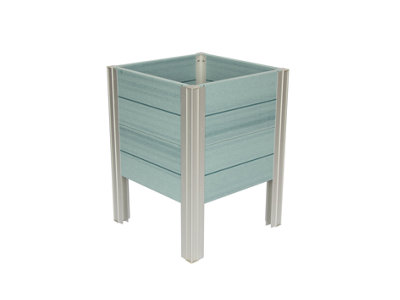 Winawood Wood Effect Square Raised Planter - Powder Blue