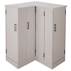 Winchcombe Corner Storage Cupboard - Putty Grey Kitchen L Shaped Wooden Cabinet Unit - Measures 87.5 x 68 x 68cm