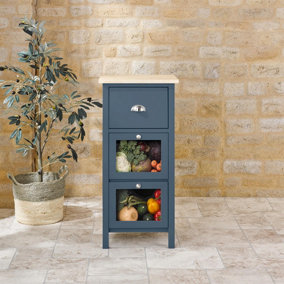 Winchcombe Fruit & Vegetable Stand - Kitchen, Utility or Pantry Storage & Food Preparation Unit - H85 x W40 x D40cm, Blue