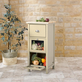 Winchcombe Fruit & Vegetable Stand - Kitchen, Utility or Pantry Storage & Food Preparation Unit - H85 x W40 x D40cm, Cream