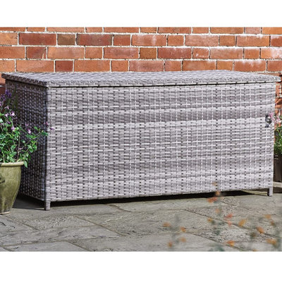 Outdoor Grey Storage Box AllWeather Garden Chest with