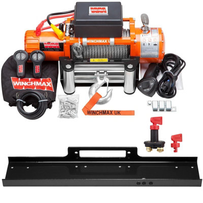WINCHMAX 12,000lb (5,443kg) Original Orange 12v Electric Winch, Two