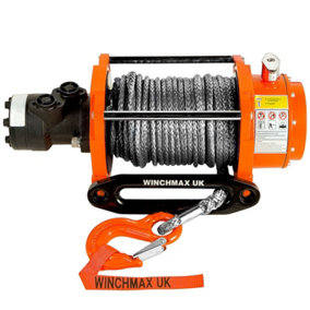 WINCHMAX 15,000lb (6,804kg) Original Orange Hydraulic Winch, Dyneema Synthetic Rope