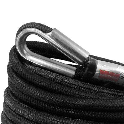 Steel Rope 26m X 9.5mm, Hole Fix. Black Roller Fairlead. 3/8 Inch Clevis  Hook. For winches up to 13,500lb. - Winchmax