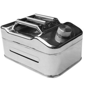 WINCHMAX Jerry Can 10ltr Polished Stainless Steel. Compact Pattern.