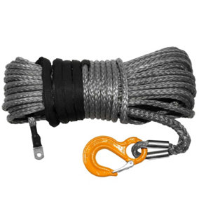 WINCHMAX Premium Quality Synthetic Winch Rope 30m x 12mm, Screw Fix. Competition Hook.