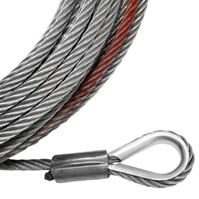 WINCHMAX Steel Rope 15m x 9.5mm, Hole Fix. 3/8 inch Clevis Hook