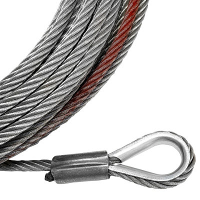 WINCHMAX Steel Rope 26m X 9.5mm, Hole Fix. 3/8 Hook. Black Roller ...