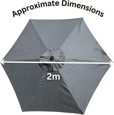 Wind Up Parasol with Steel Shaft Outdoor Garden Patio Easy Assembly Easy Crank