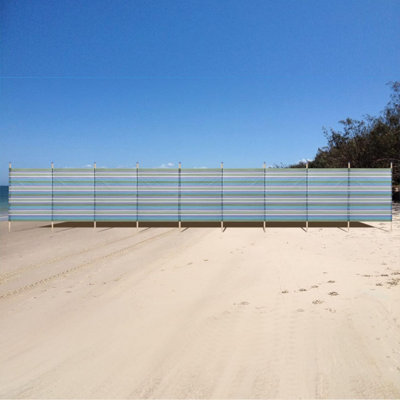 Windbreaker Outdoor Protection Screen Beach Garden Windbreak Sand Sun Shade - 10 Poles