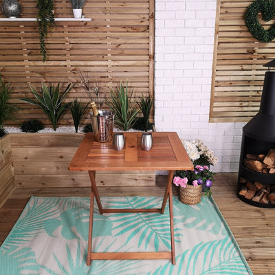 Windermere Outdoor 4 Person Folding Square Wooden Table - 3