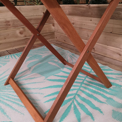 Windermere Outdoor 4 Person Folding Square Wooden Table - 8