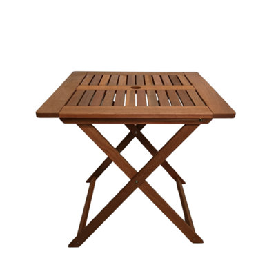 Windermere Outdoor 4 Person Folding Square Wooden Table - 9