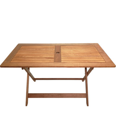 Windermere Outdoor 6 Person Folding Rectangular Wooden Table