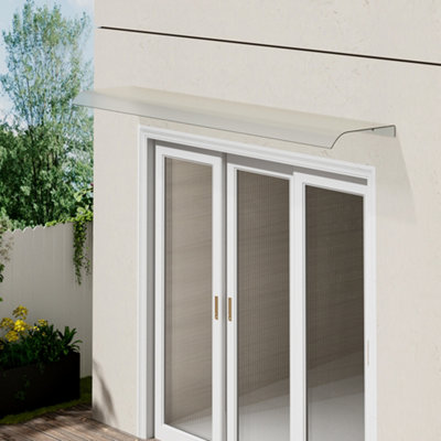 Window Awning Door Canopy Modern PET Material Front Door Canopy Window Door Cover for Rain Snow Protection 160 x 40 cm