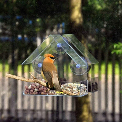 Window Bird Feeder with Seed Tray - 6