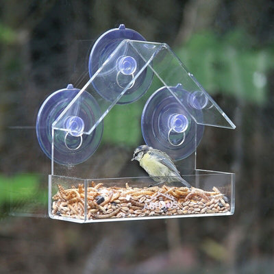 Window Bird Feeder with Seed Tray - 8