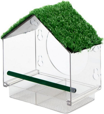 Window Bird Feeder with Strong Suction Cups, Removable Drainage Tray ...